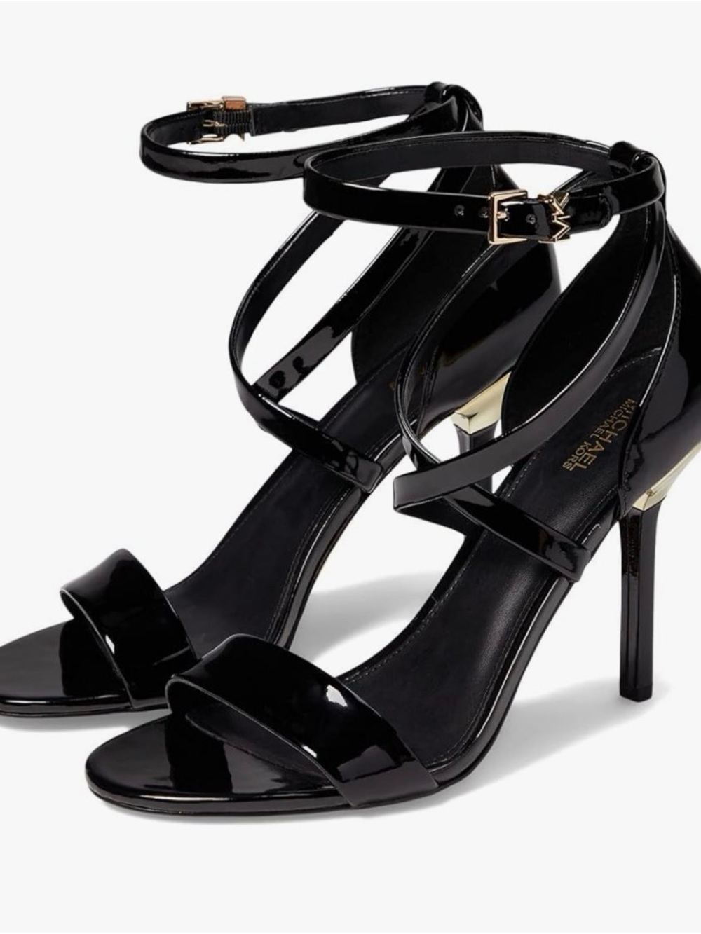 Michael Kors Black Patent Leather Ankle-Strap Heels